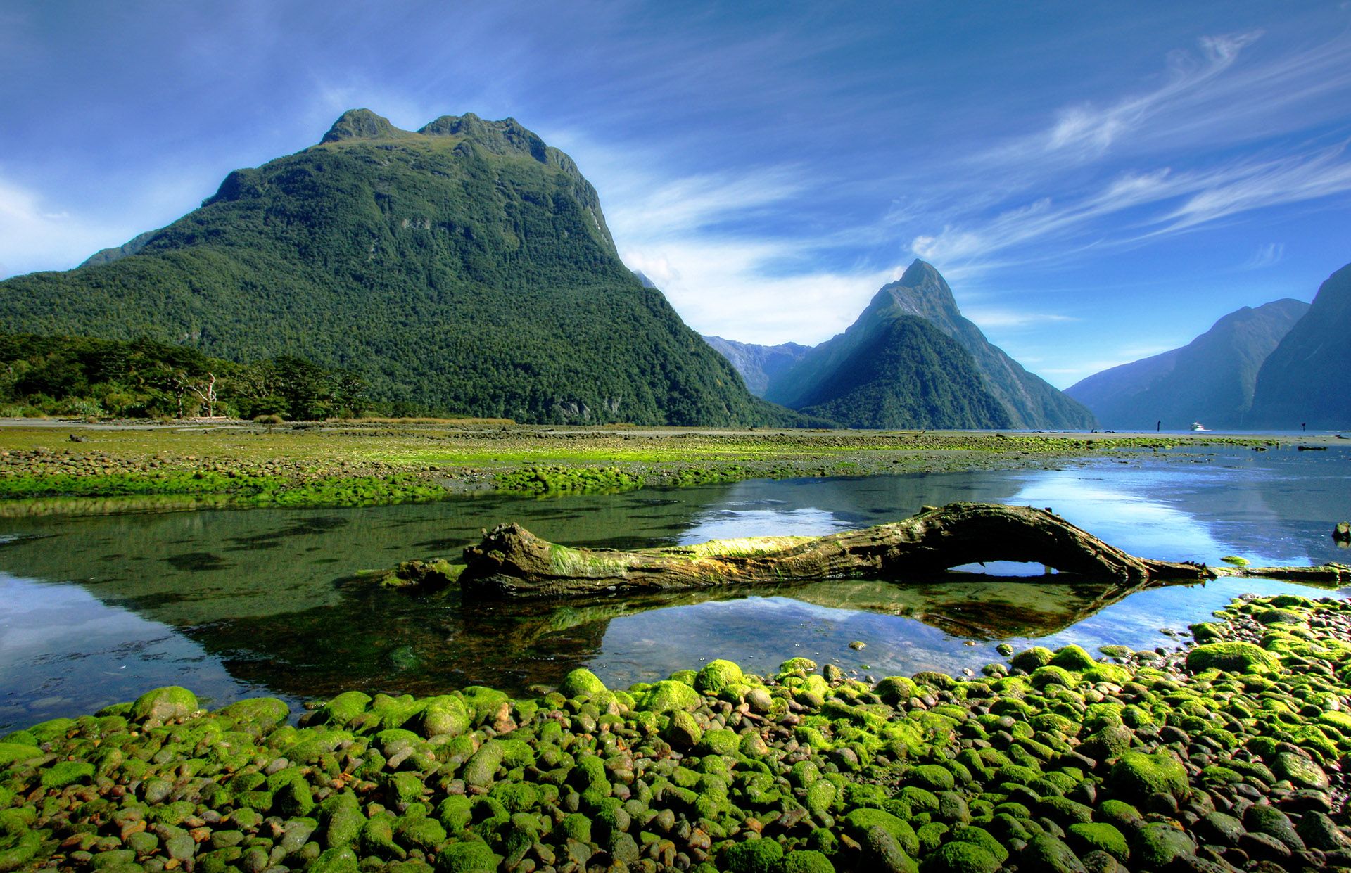 Mitre Peak in New Zealand at low tide © Christopher Meder/Shutterstock