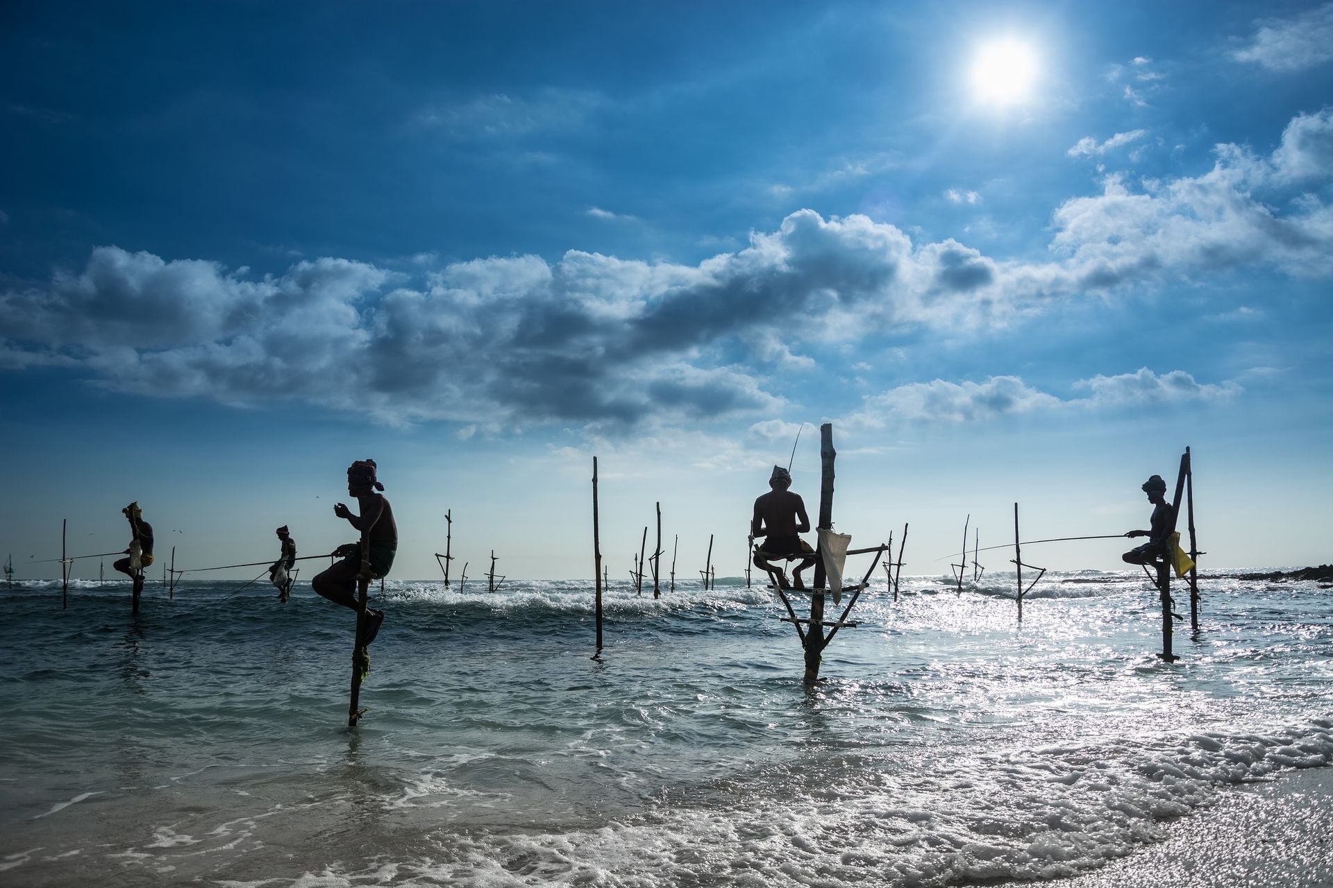 Sri Lankan Traditional Fisherman On Stick