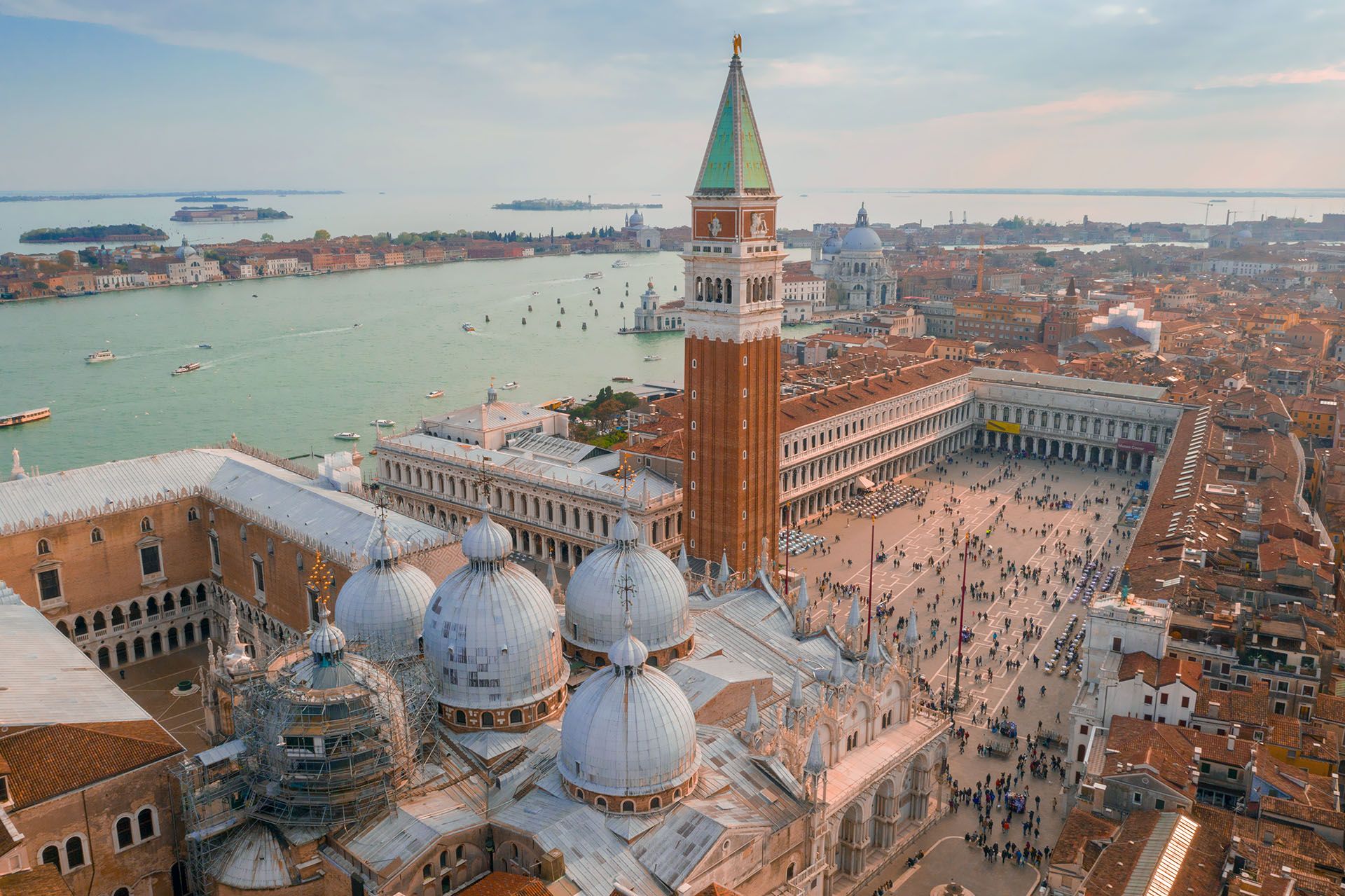 St. Mark's Basilica and St.Mark's Campanile above the San Marco square in Venice © Shutterstock