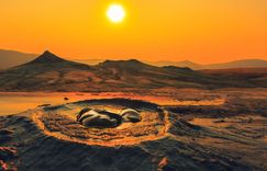 Erupting mud volcanoes in Buzau, Romania © Shutterstock